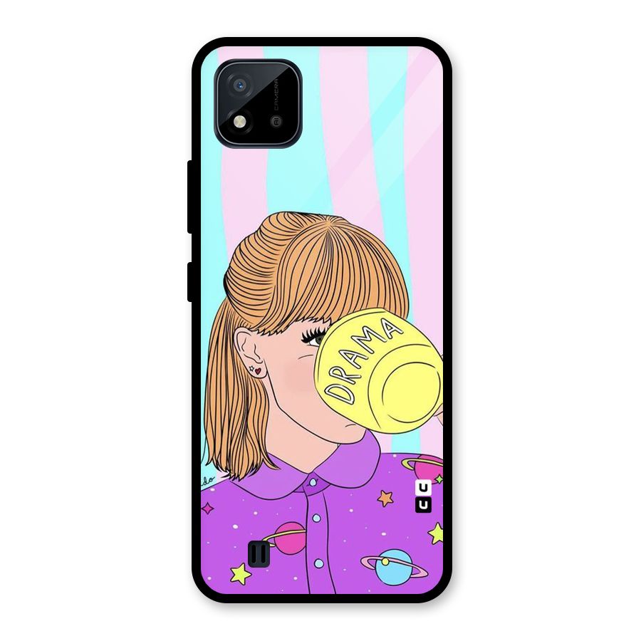 Drama Cup Glass Back Case for Realme C11 2021