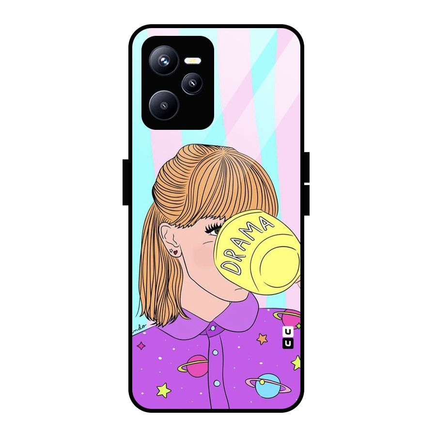 Drama Cup Glass Back Case for Realme C35