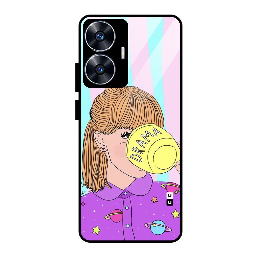 Drama Cup Glass Back Case for Realme Narzo N55