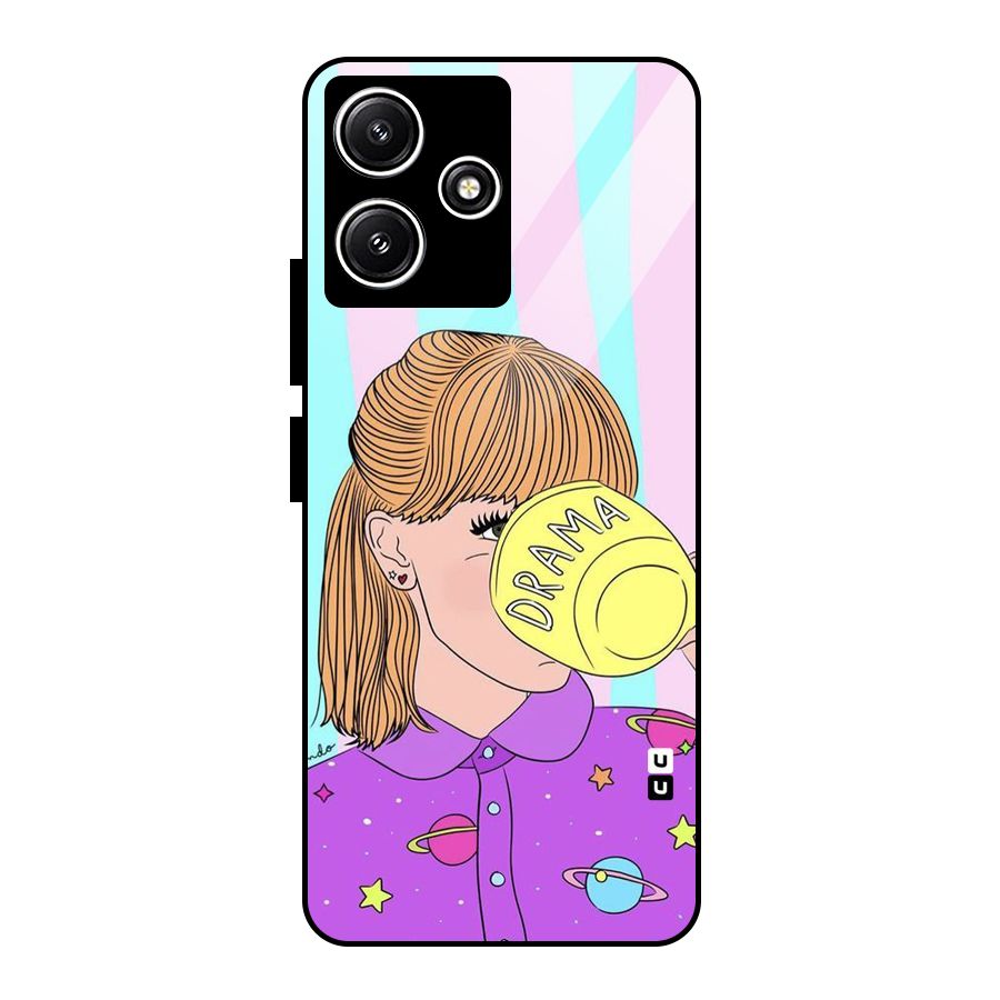 Drama Cup Glass Back Case for Redmi 12 5G