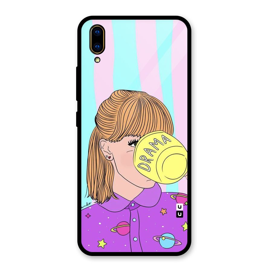 Drama Cup Glass Back Case for Vivo V11 Pro
