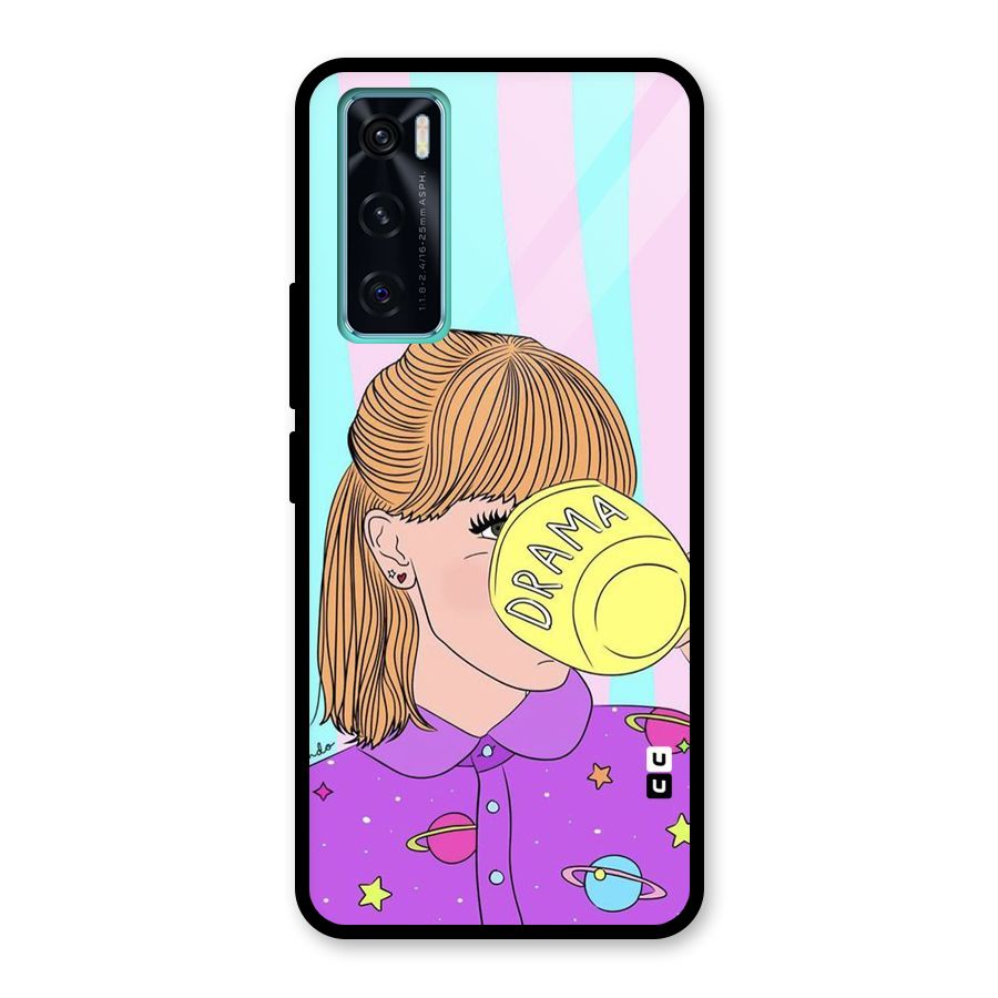 Drama Cup Glass Back Case for Vivo V20 SE