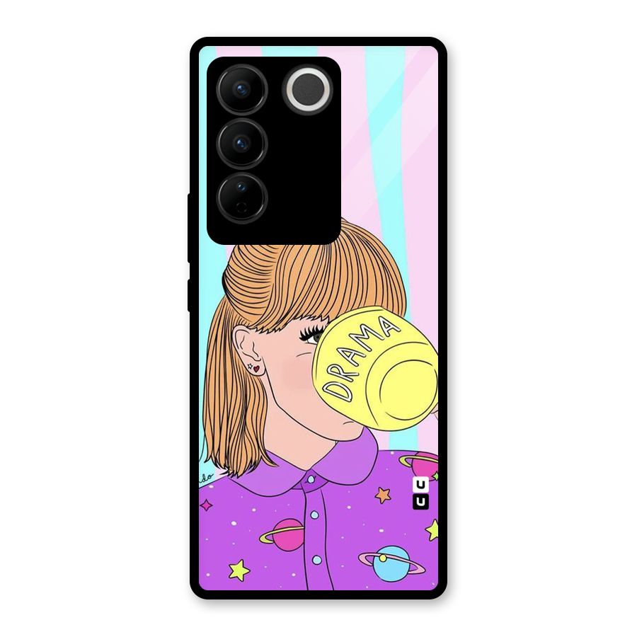 Drama Cup Glass Back Case for Vivo V27 Pro