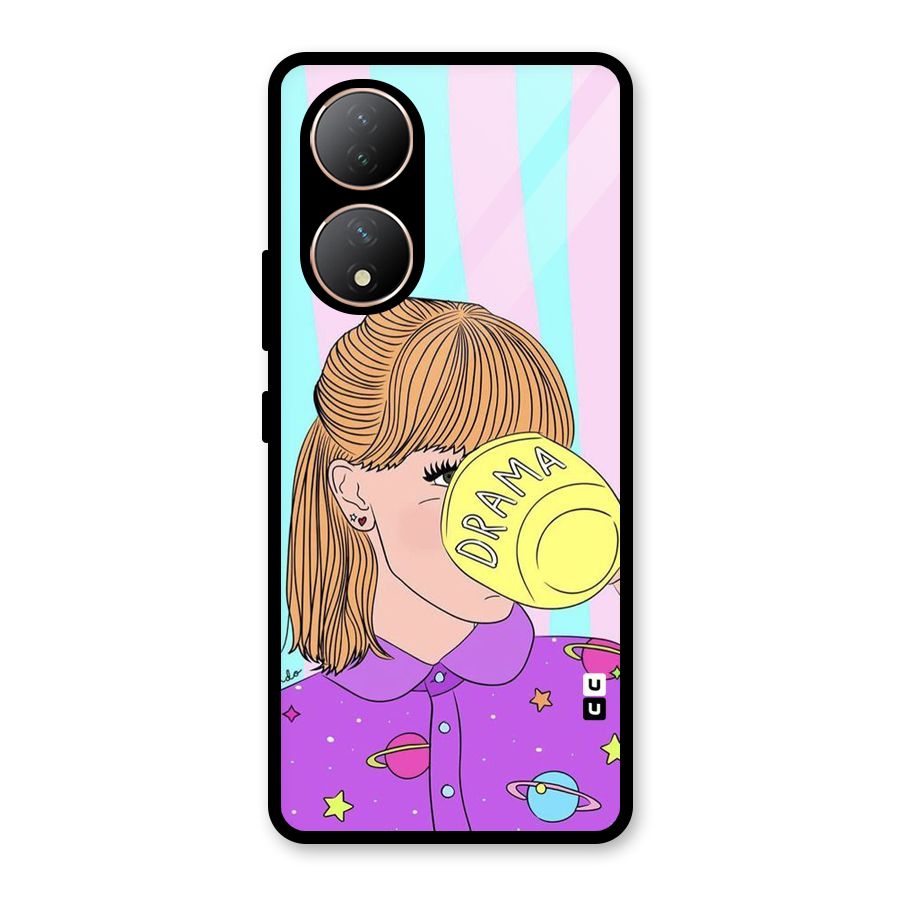 Drama Cup Glass Back Case for Vivo Y100A