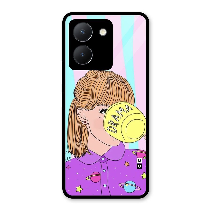 Drama Cup Glass Back Case for Vivo Y36