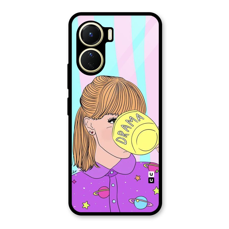 Drama Cup Glass Back Case for Vivo Y56