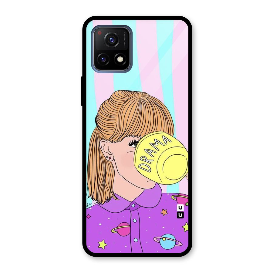 Drama Cup Glass Back Case for Vivo Y72 5G