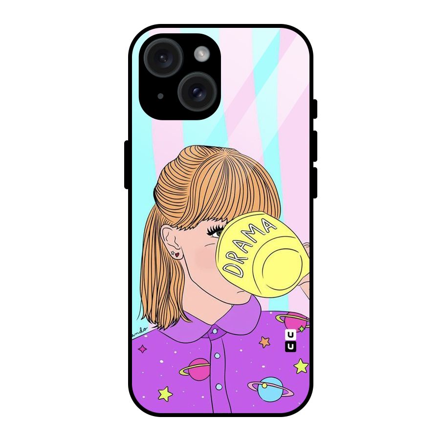 Drama Cup Glass Back Case for iPhone 15
