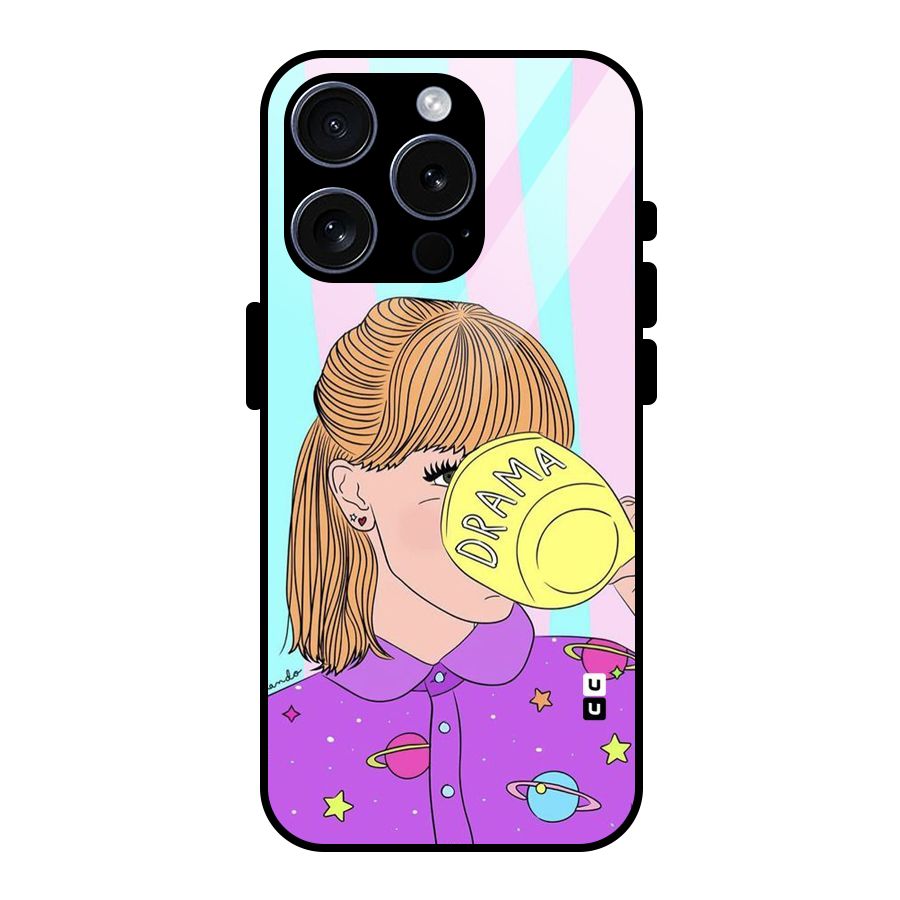 Drama Cup Glass Back Case for iPhone 15 Pro