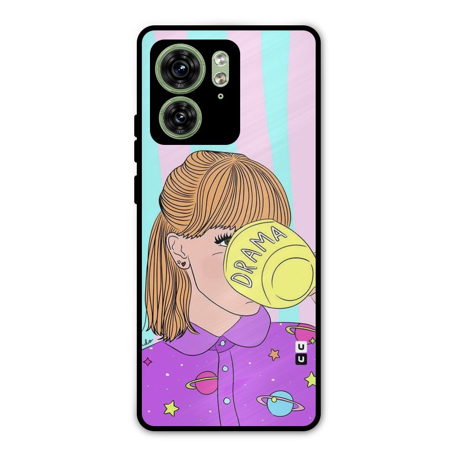 Drama Cup Metal Back Case for Motorola Edge 40 5G