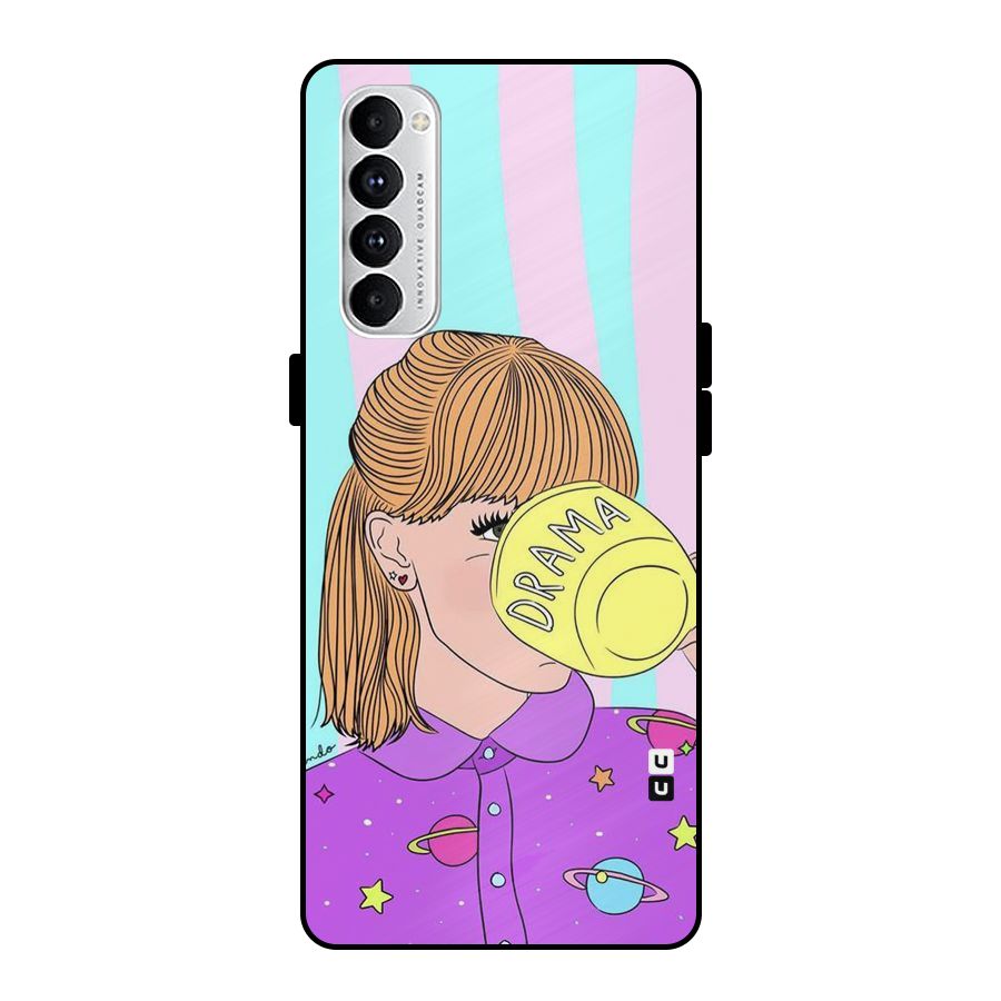 Drama Cup Metal Back Case for Oppo Reno4 Pro