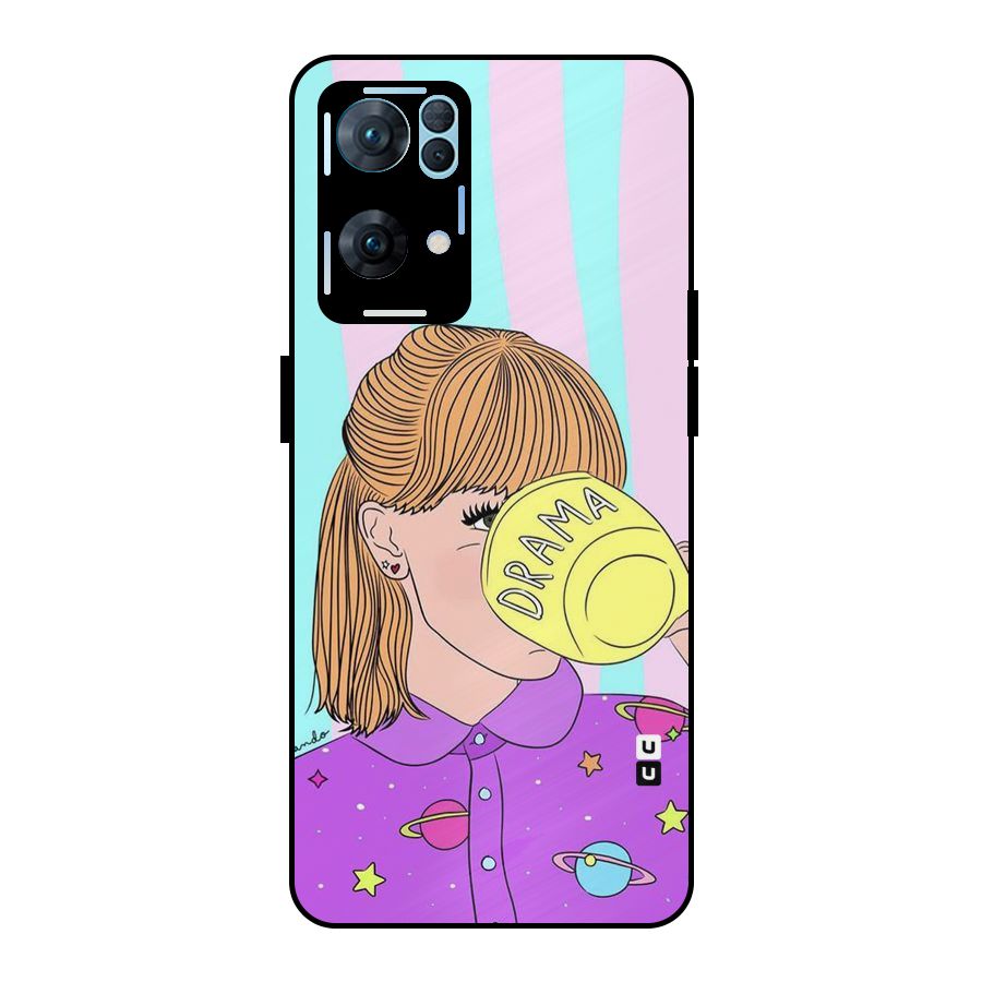 Drama Cup Metal Back Case for Oppo Reno7 Pro 5G