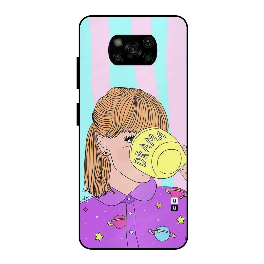 Drama Cup Metal Back Case for Poco X3