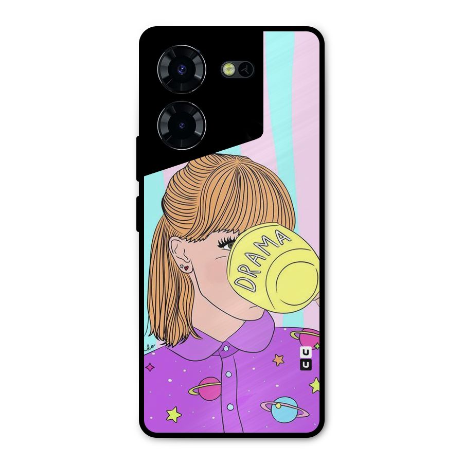 Drama Cup Metal Back Case for Tecno Pova 5 Pro 5G