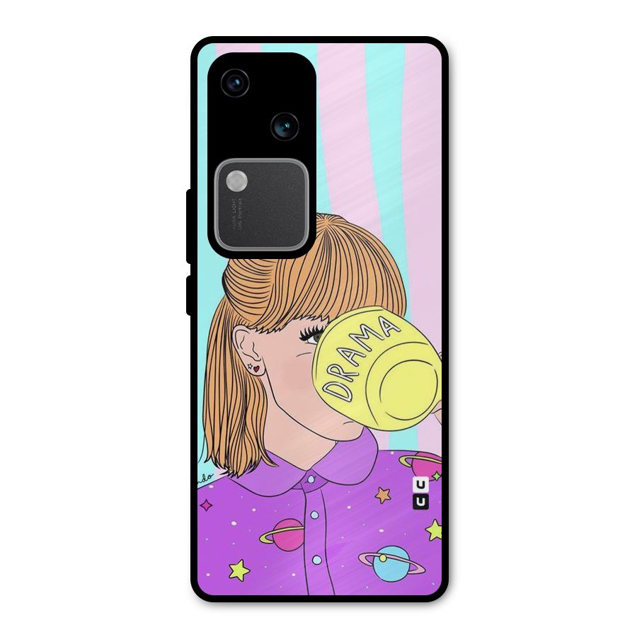 Drama Cup Metal Back Case for Vivo V30