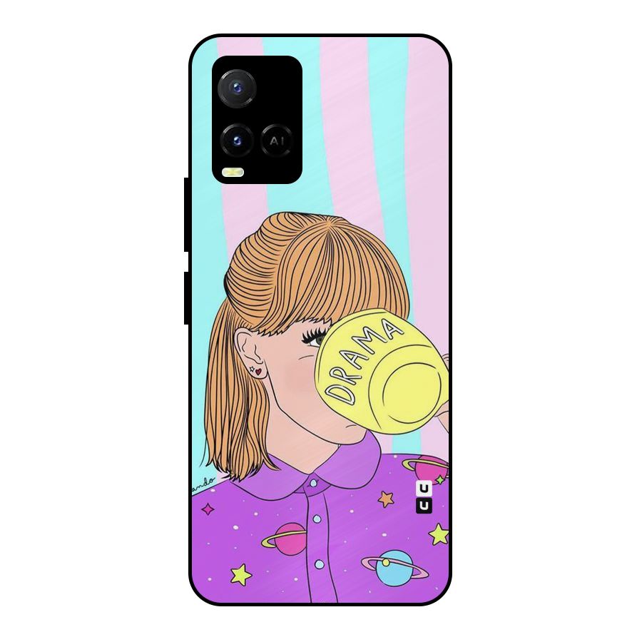 Drama Cup Metal Back Case for Vivo Y21T