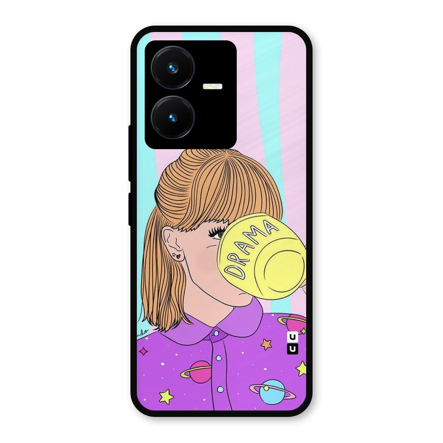Drama Cup Metal Back Case for Vivo Y22