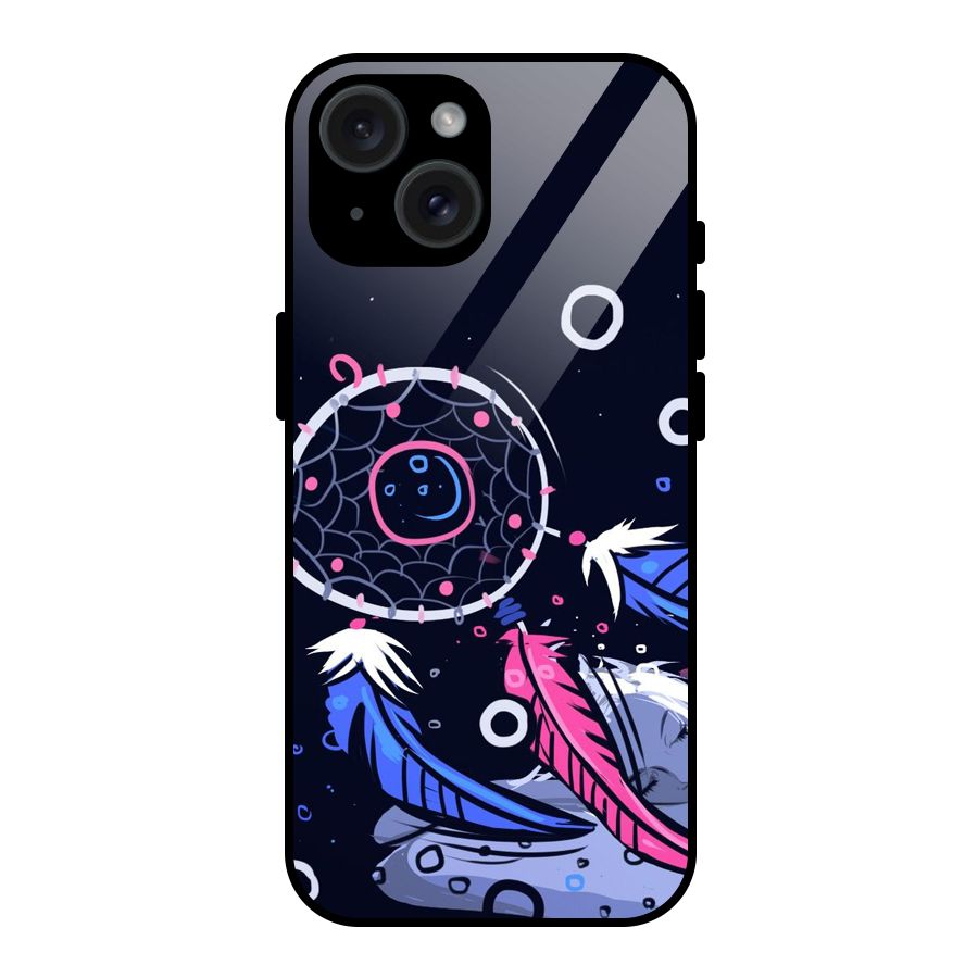 Dream Catcher Minimal Glass Back Case for iPhone 15