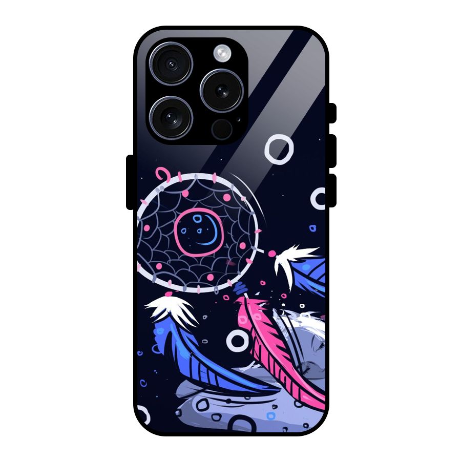 Dream Catcher Minimal Glass Back Case for iPhone 15 Pro