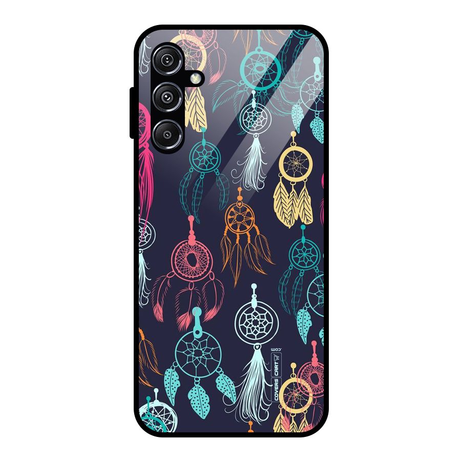 Dream Catcher Pattern Glass Back Case for Galaxy M34 5G