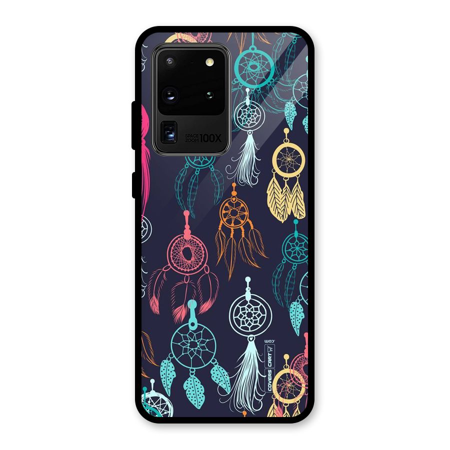 Dream Catcher Pattern Glass Back Case for Galaxy S20 Ultra