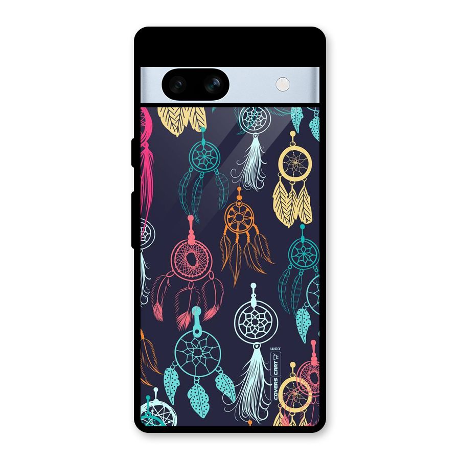 Dream Catcher Pattern Glass Back Case for Google Pixel 7a
