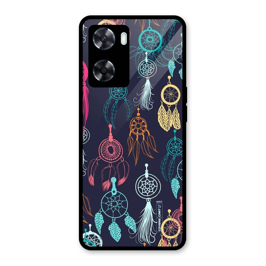 Dream Catcher Pattern Glass Back Case for Oppo A77s