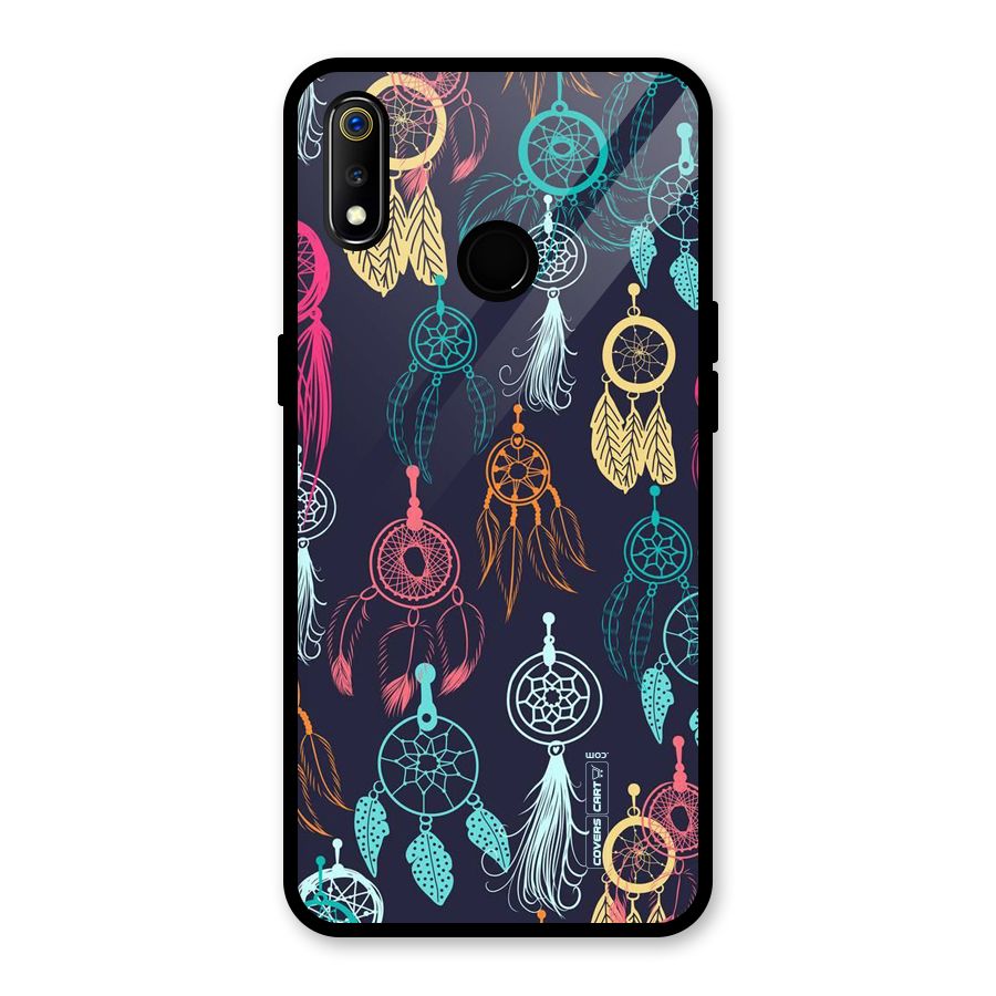 Dream Catcher Pattern Glass Back Case for Realme 3i