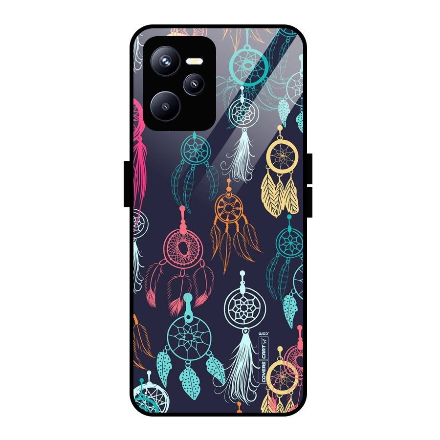 Dream Catcher Pattern Glass Back Case for Realme C35