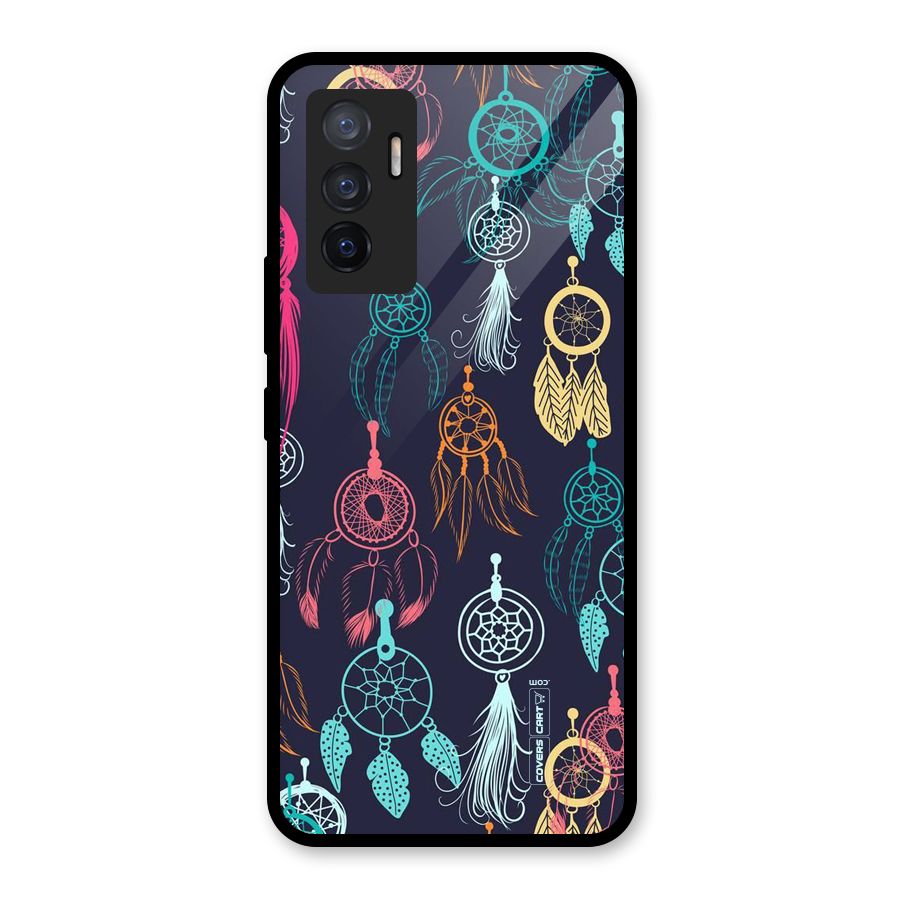 Dream Catcher Pattern Glass Back Case for Vivo V23e