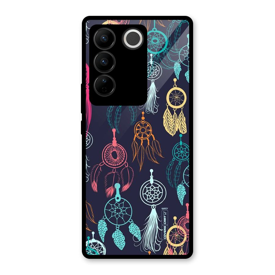 Dream Catcher Pattern Glass Back Case for Vivo V27