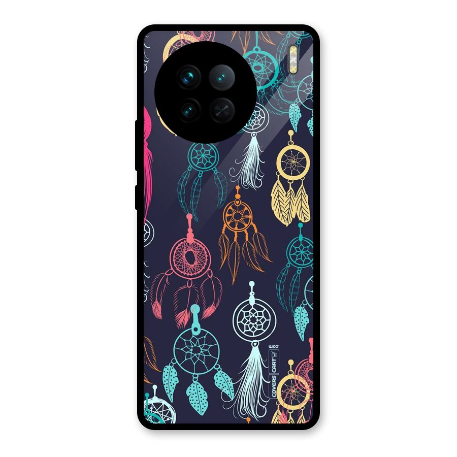 Dream Catcher Pattern Glass Back Case for Vivo X90