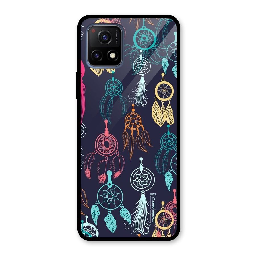Dream Catcher Pattern Glass Back Case for Vivo Y72 5G
