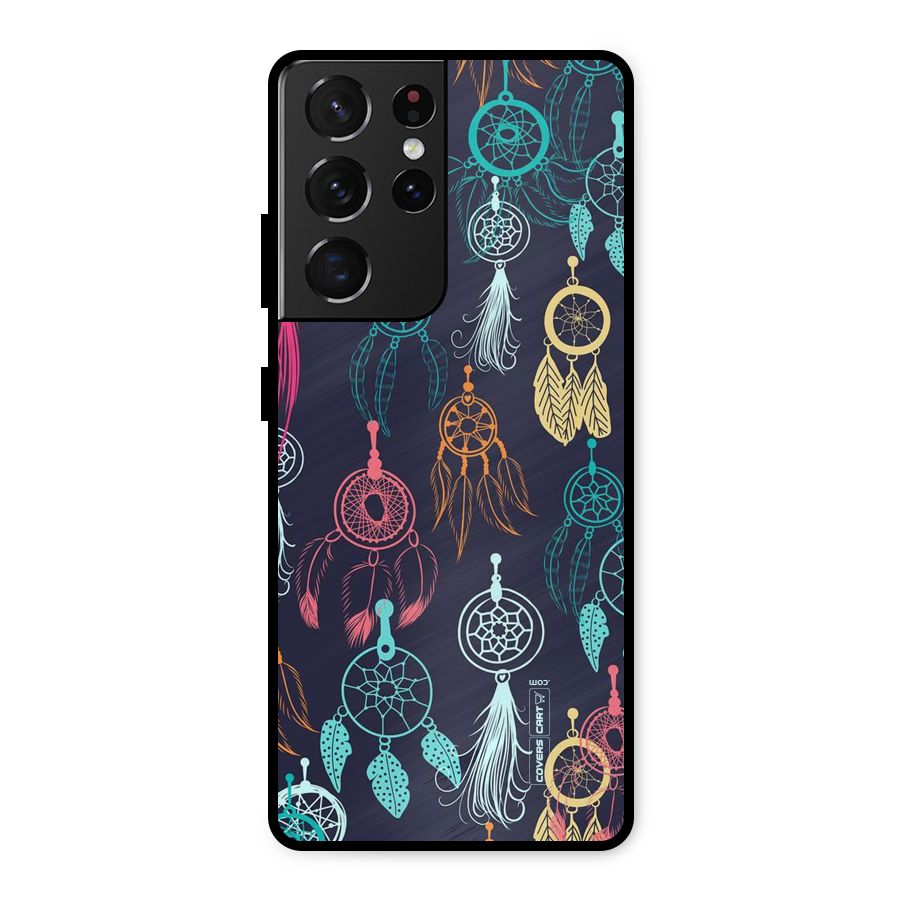 Dream Catcher Pattern Metal Back Case for Galaxy S21 Ultra 5G