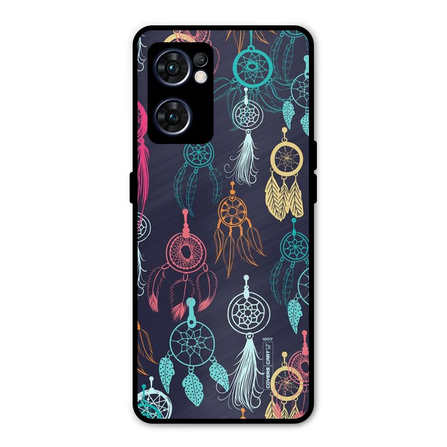 Dream Catcher Pattern Metal Back Case for Oppo Reno7 5G