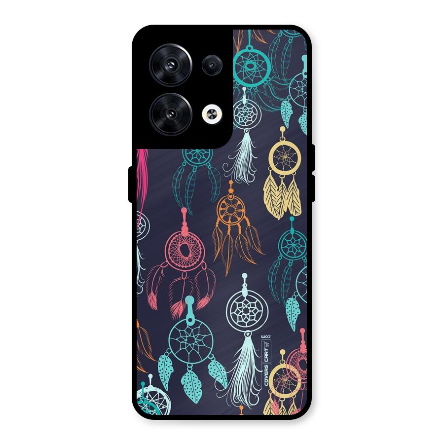 Dream Catcher Pattern Metal Back Case for Oppo Reno8 5G
