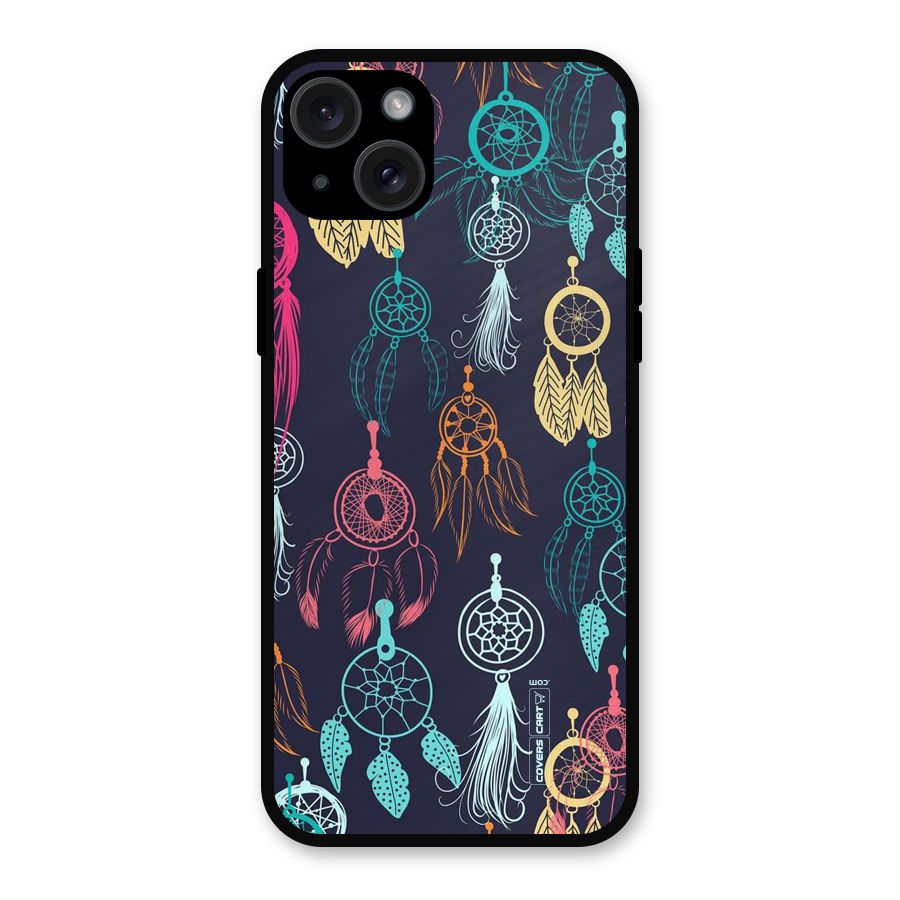 Dream Catcher Pattern Metal Back Case for iPhone 15 Plus