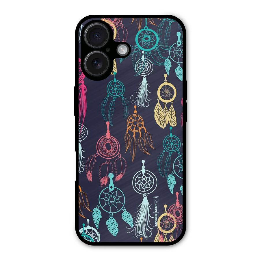 Dream Catcher Pattern Metal Back Case for iPhone 16