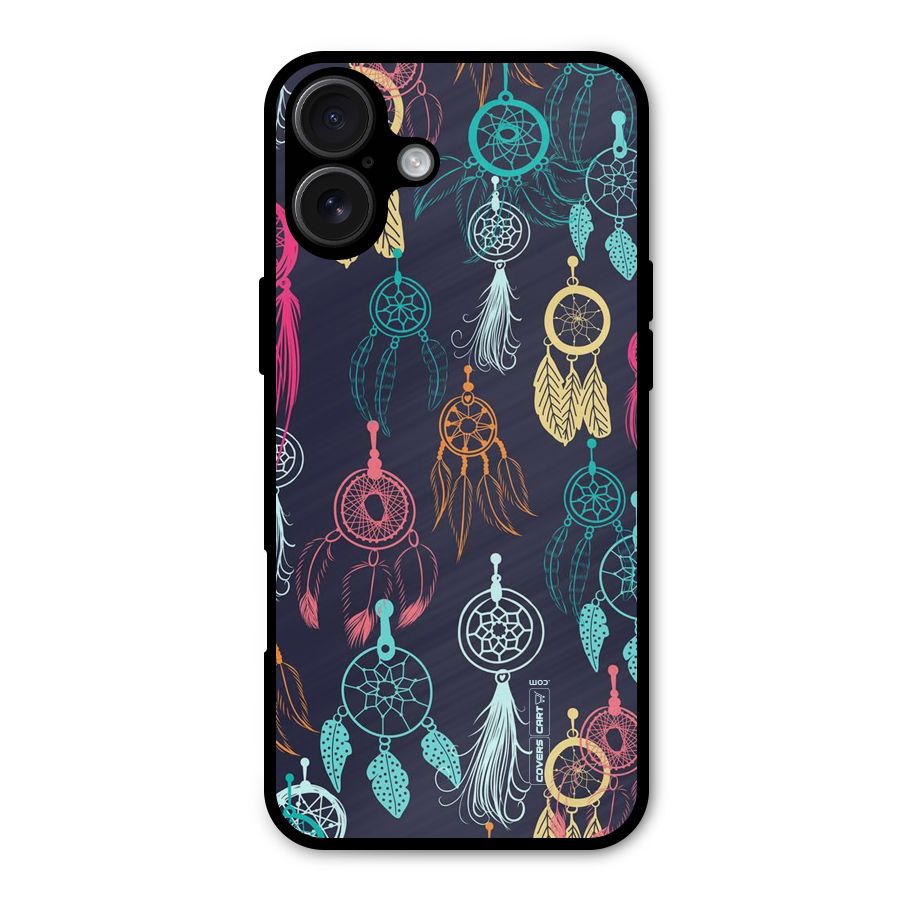 Dream Catcher Pattern Metal Back Case for iPhone 16 Plus