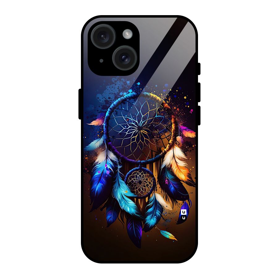 Dream Feather Glass Back Case for iPhone 15