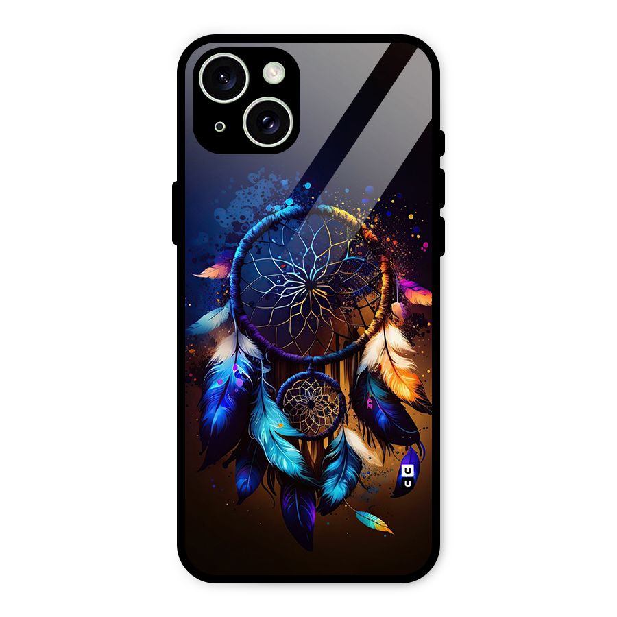 Dream Feather Glass Back Case for iPhone 15 Plus