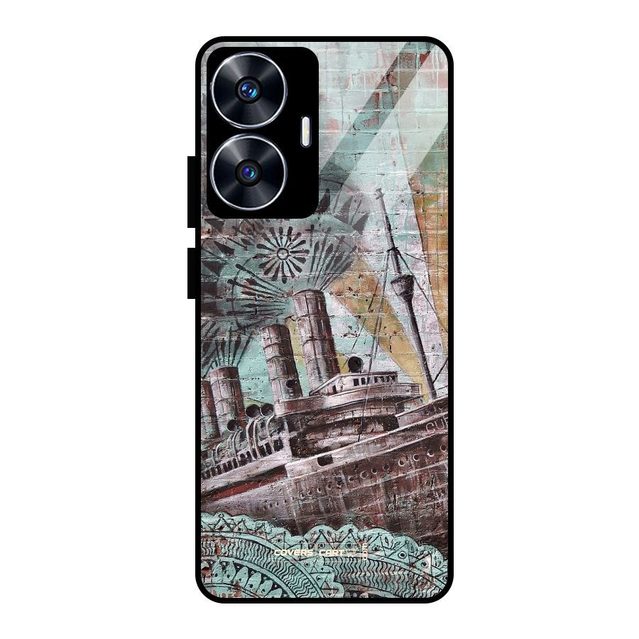 Dream Ship Glass Back Case for Realme Narzo N55