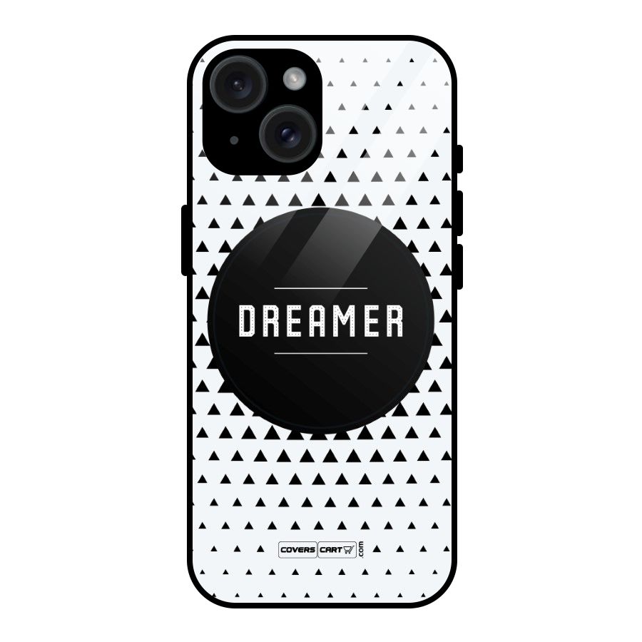 Dreamer Minimalist Glass Back Case for iPhone 15