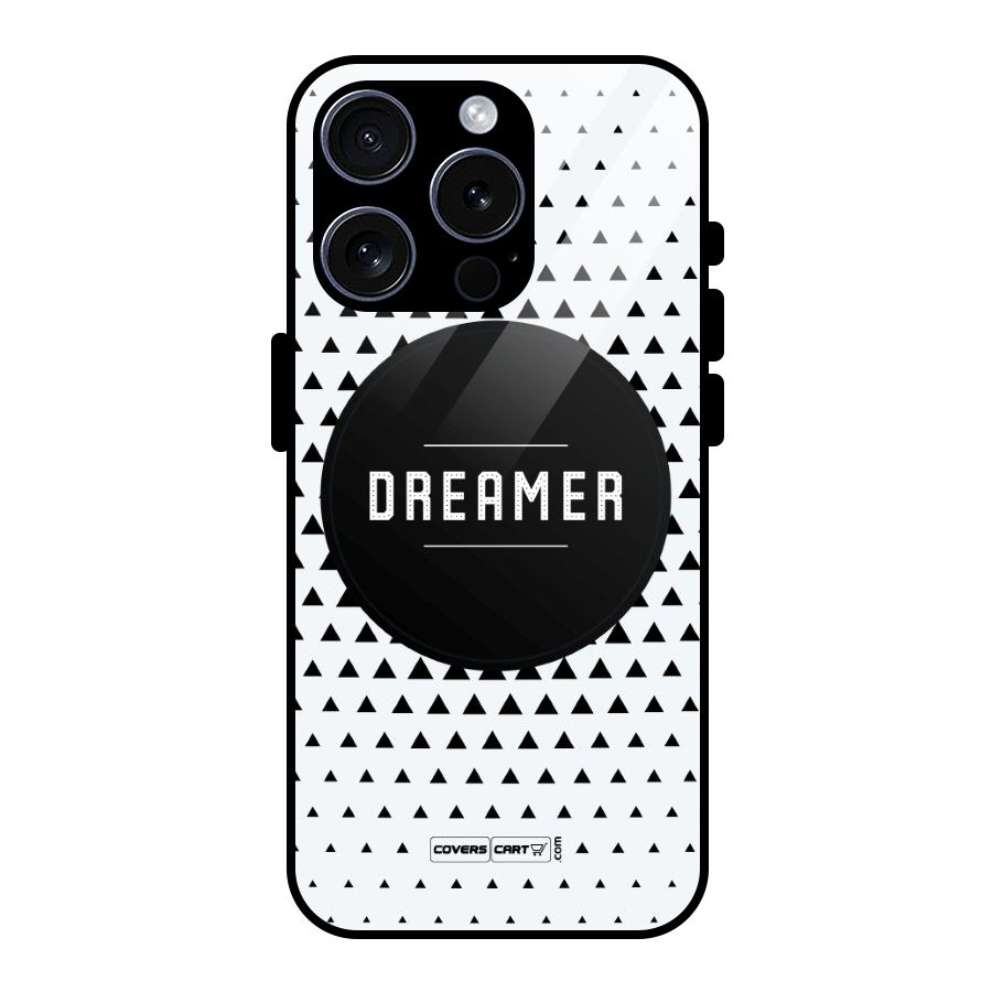 Dreamer Minimalist Glass Back Case for iPhone 15 Pro