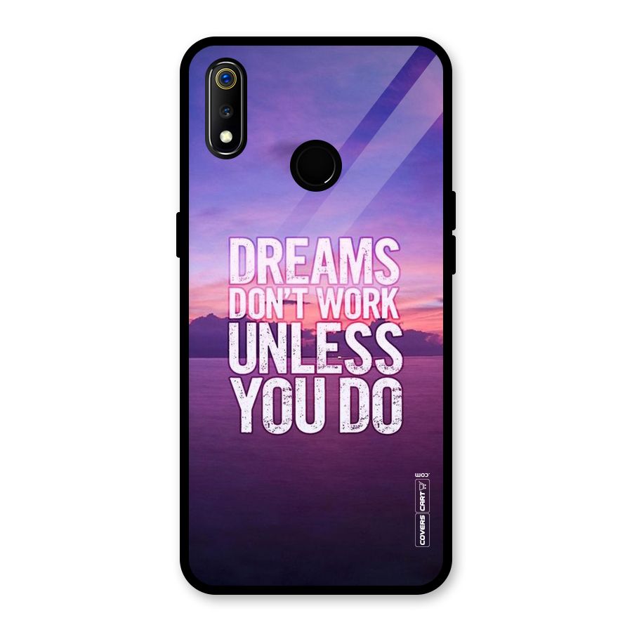 Dreams Work Glass Back Case for Realme 3