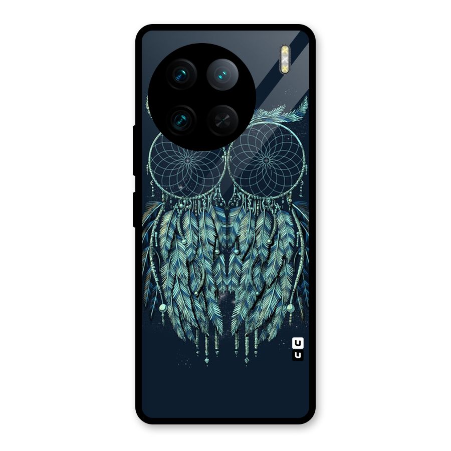 Dreamy Owl Catcher Glass Back Case for Vivo X90 Pro