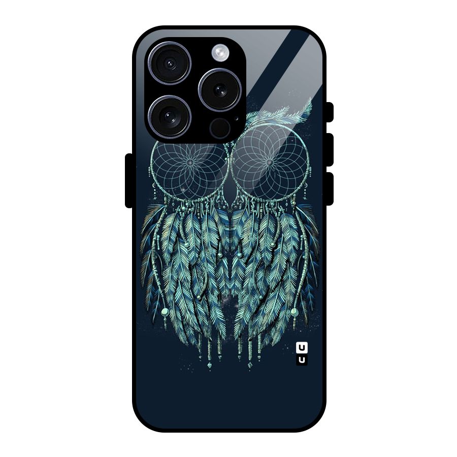 Dreamy Owl Catcher Glass Back Case for iPhone 15 Pro