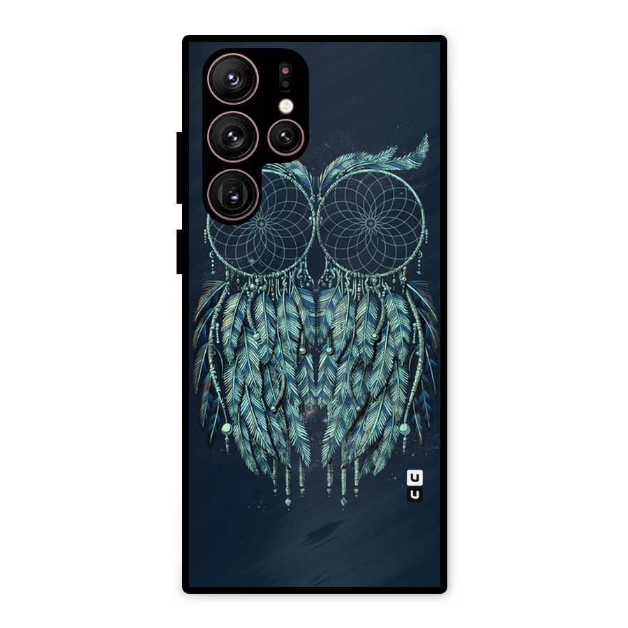 Dreamy Owl Catcher Metal Back Case for Galaxy S22 Ultra 5G