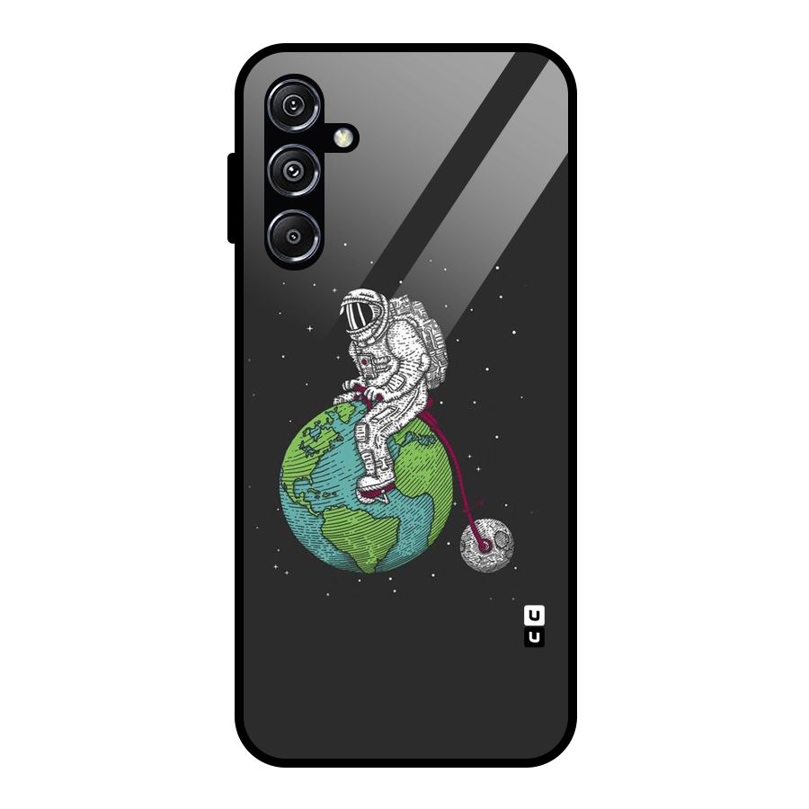 Earth Space Doodle Glass Back Case for Galaxy M34 5G