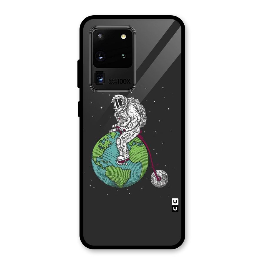 Earth Space Doodle Glass Back Case for Galaxy S20 Ultra